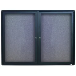 Quartet Fabric Enclosed Bulletin Board, Graphite Frame, 3'H x 4'W (2364L)