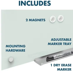 Quartet Infinity Magnetic Glass Cubicle Dry-Erase Whiteboard, 2.5' x 2' (PDEC1830)