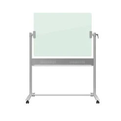 Quartet Infinity Magnetic Glass Dry-Erase Mobile Presentation Whiteboard Easel, Silver Base, 3' x 4' (ECM43G)