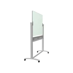 Quartet Infinity Magnetic Glass Dry-Erase Mobile Presentation Whiteboard Easel, Silver Base, 3' x 4' (ECM43G)