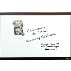 Quartet Magnetic Dry-Erase Whiteboard, Mahogany Finish and Aluminum Frame, 2' x 3'