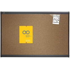 Quartet Prestige Cork Bulletin Board, Graphite Frame, 2'H x 3'W (QTB243G)
