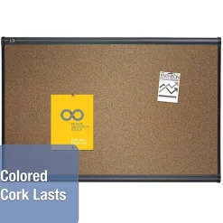 Quartet Prestige Cork Bulletin Board, Graphite Frame, 4'H x 6'W (B247G)