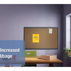 Quartet Prestige Cork Bulletin Board, Graphite Frame, 4'H x 6'W (B247G)