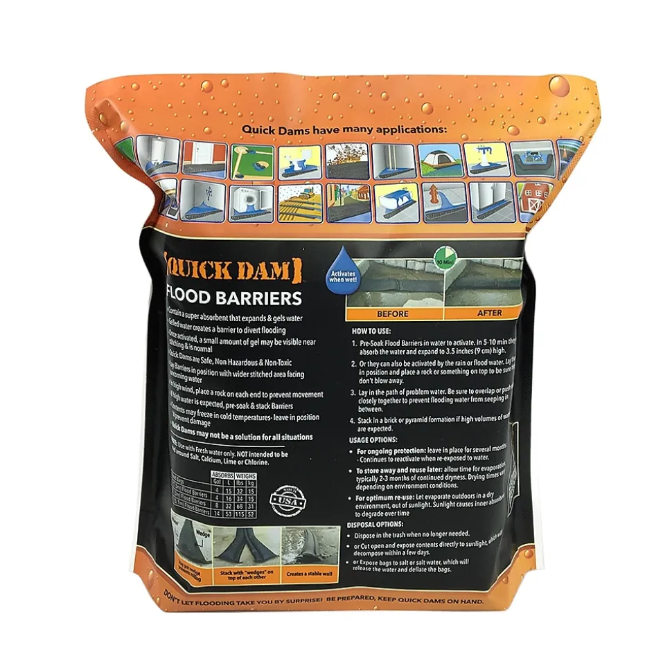 Quick Dam™ Flood Barriers 3.5" x 5' (60") 2/Pack