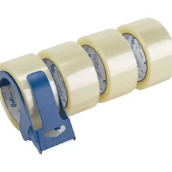 Quill Brand® Acrylic Packing Tape with Dispenser, 2.6 Mil, 1.88" x 54.6 yds., Clear, 4/Pack (ST-QA264RDA)