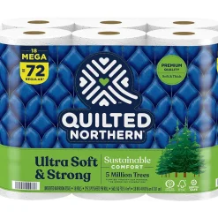 Quilted Northern Ultra Soft & Strong 2-Ply Standard Toilet Paper, White, 295 Sheets/Roll, 18 Rolls/Case (946325)