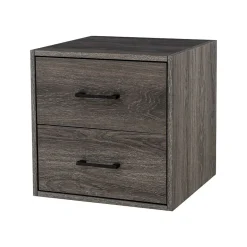 QUUBs 15.75" Drawer Cabinet with 2 Drawers, Weathered Gray (G115002500)