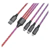 Raycon Light-up LED 3-in-1 USB to Lightning, Micro USB & USB-C Cable, 4-ft., Multicolored (RACLED110-23E-WHI)
