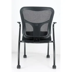 Raynor Eurotech Fabric Seat Flip Nesting Chair, with Arm, Black, 2/Carton
