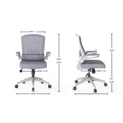 RAYNOR GROUP ION Fabric Task Chair, Gray/White (ION-WH-GRY)