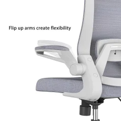 RAYNOR GROUP ION Fabric Task Chair, Gray/White (ION-WH-GRY)