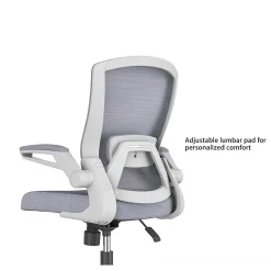 RAYNOR GROUP ION Fabric Task Chair, Gray/White (ION-WH-GRY)