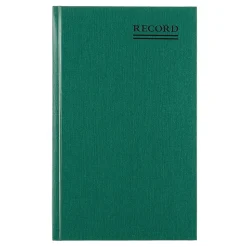 Rediform Emerald Series Record Book, 7.31"W x 11.88"H, Green, 250 Sheets/Book (56151)
