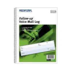 Rediform Follow Up Message Pad, 8" x 11", White/Blue, 100 Sheets/Pad (51114)