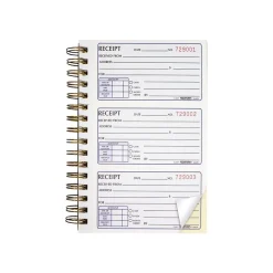 Rediform Gold Standard 2-Part Carbonless Receipts Book, 5"L x 2.75"W, 225 Forms/Book (8L829)