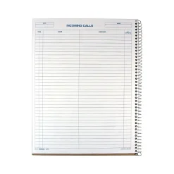 Rediform Incoming/Outgoing Call Register, 8.5" x 11", White, 100 Sheets/Pad (50111)