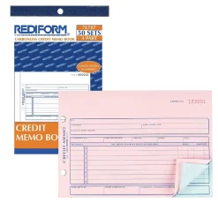 Rediform 3-Part Carbonless Credit Memos, 5.5"L x 7.88"W, 50 Sets/Book (RED7L787)