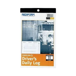 Rediform 2-Part Carbonless Driver's Daily Logs, 9.13"L x 5.5"W, 31 Sets/Book (REDS5031NCL)