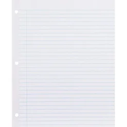 Rediform Reinforced College Ruled Filler Paper, 8.5" x 11", 3-Hole Punched, 100 Sheets/Pack (20122/WBZ13R)