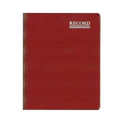 Rediform Vinyl Series Record Book, 8.38" x 10.38", Red, 150 Sheets/Book (57231)