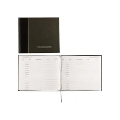 Rediform Visitor Book, 9.88" x 8.5", Black, 64 Sheets/Book (RED57802)