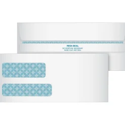 Redi-Seal Envelope, Security, #9, Double Window, Contemporary, White, 250/Bx