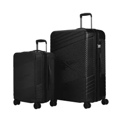 Reebok 2-Piece Hardside Spinner Carry-On Luggage Set, TSA Checkpoint Friendly, Black (HLG2102RB-BLACK)