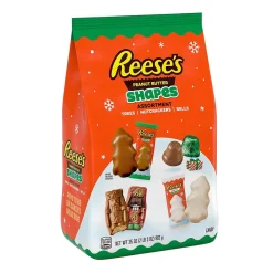 REESE'S Assorted Flavored Peanut Butter Shapes Christmas Candy Bag, 35 oz (HEC95345)