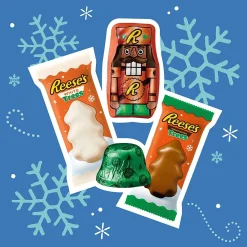 REESE'S Assorted Flavored Peanut Butter Shapes Christmas Candy Bag, 35 oz (HEC95345)
