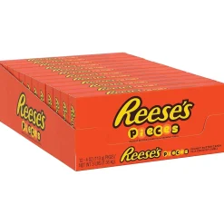 Reese's Pieces Peanut Butter Milk Chocolate Pieces, 4 oz., 12/Carton (HEC11470)