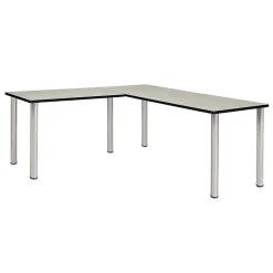 Regency Kee 60" L-Desk with 42" Return, Maple/Chrome (ML602442PLBPCM)
