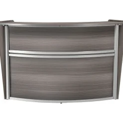 Regency Marque 72"W Curved Reception Desk Workstation, Driftwood Gray (77290GY)