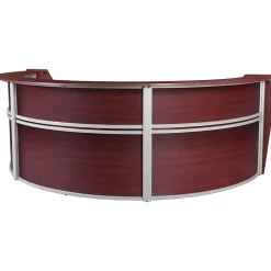 Regency Marque 144"W Curved Reception Desk Workstation, Mahogany (77293MH)