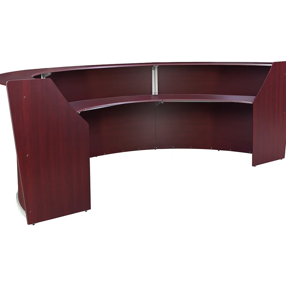 Regency Marque 144"W Curved Reception Desk Workstation, Mahogany (77293MH)