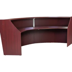 Regency Marque 124.5"W Curved Reception Desk Workstation, Mahogany (77292MH)
