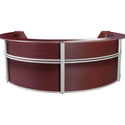 Regency Marque 142"W Curved Reception Desk Workstation, Mahogany (77294MH)