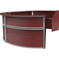 Regency Marque 142"W Curved Reception Desk Workstation, Mahogany (77294MH)