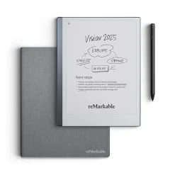 reMarkable 2 10.3" Paper Tablet with Marker Plus and Polymer Weave Book Folio, Gray (RM114)
