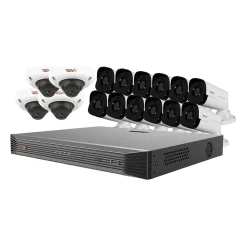 REVO America Ultra HD Audio Capable 16 Channel 4 TB NVR Surveillance System with 16 Cameras (RU162D4GB12GA)