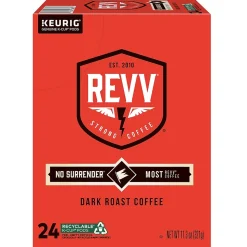 Revv Coffee No Surrender Coffee Keurig® K-Cup® Pods, Dark Roast, 24/Box (6873)