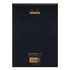 Rhodia Wirebound Notebooks Ruled 8 1/4 In. X 12 1/2 In. Black [Pack Of 5] (5PK-185019)