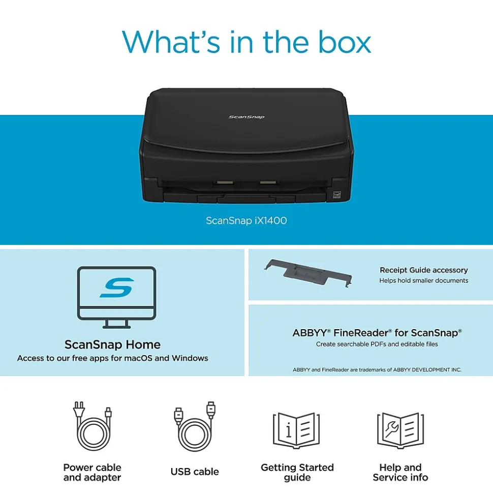 RICOH ScanSnap IX1400 PA03820-B235 Duplex Document Scanner, Black