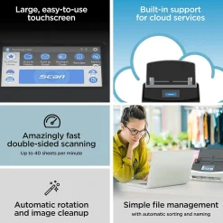 RICOH ScanSnap IX1600 PA03770-B635 Wireless Duplex Document Scanner, Black