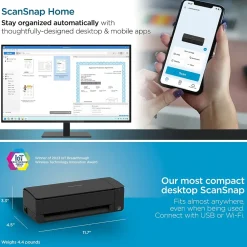 RICOH ScanSnap IX1300 Wireless Duplex Document Scanner, Black (PA03805-B105)