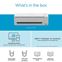 RICOH ScanSnap IX1300 Wireless Duplex Document Scanner, White (PA03805-B005)