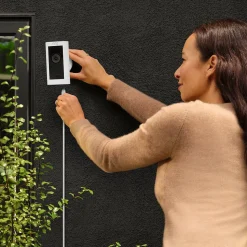 Ring Stick Up Cam Pro Plug In Indoor/Outdoor HDR Security Camera, White (B09CKN2D4S)