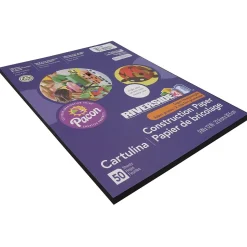 Riverside 3D 9" x 12" Construction Paper, Black, 50 Sheets (P103607)