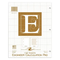 Roaring Spring Engineer Calculation 1-Subject Computation Notebooks, 8.5" x 11", Graph Ruled, 100 Sheets, Manila (95182)