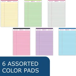 Roaring Spring Paper Products Enviroshades Notepad, 5" x 8.25", Legal Ruled, 6/Pack (74220)